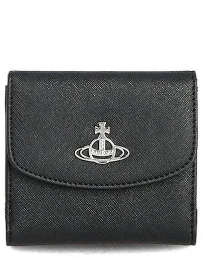 Logo Vegan Leather Half Wallet Black - VIVIENNE WESTWOOD - BALAAN 2