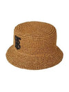 Monogram Patch Raffia Bucket Hat Beige - BURBERRY - BALAAN 2