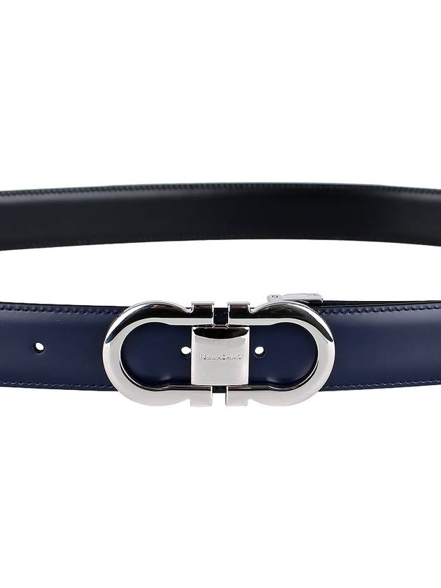 Gancini Reversible Leather Belt Midnight Blue - SALVATORE FERRAGAMO - BALAAN 8