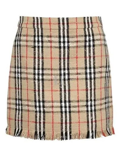 Women's Vintage Check Boucle Mini A-Line Skirt Archive Beige - BURBERRY - BALAAN 2