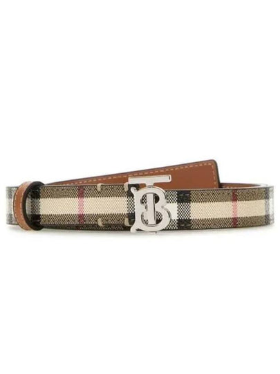 Monogram Motif Check Leather Belt Beige - BURBERRY - BALAAN 2