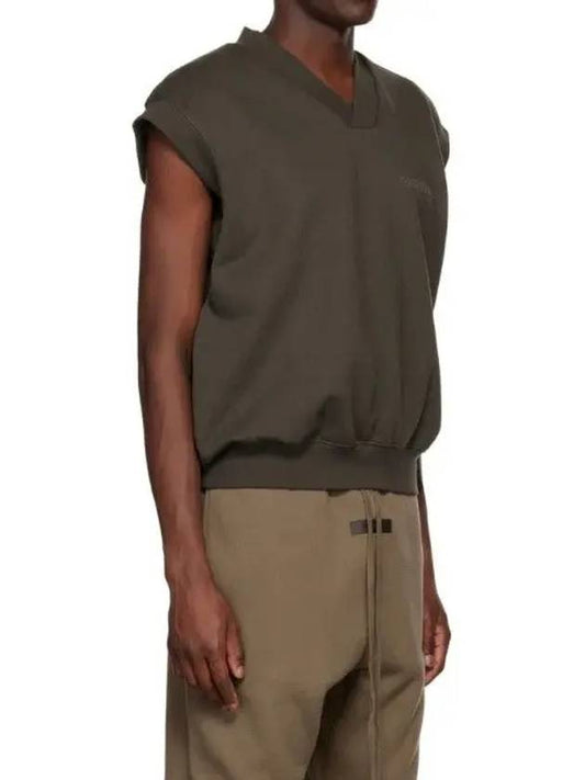 ESSENTIALS Essentials Vneck cottonblend fleece vest - FEAR OF GOD ESSENTIALS - BALAAN 2