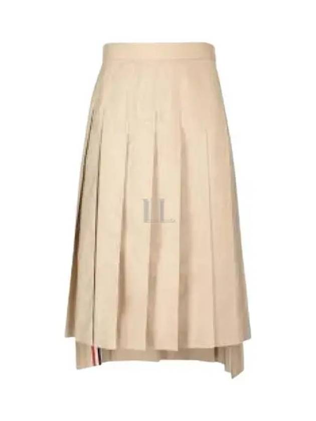 Classic Typewriter Midi Pleated Skirt Khaki - THOM BROWNE - BALAAN 2