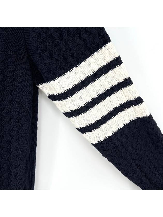 Diagonal cable knit navy size 2 - THOM BROWNE - BALAAN 6