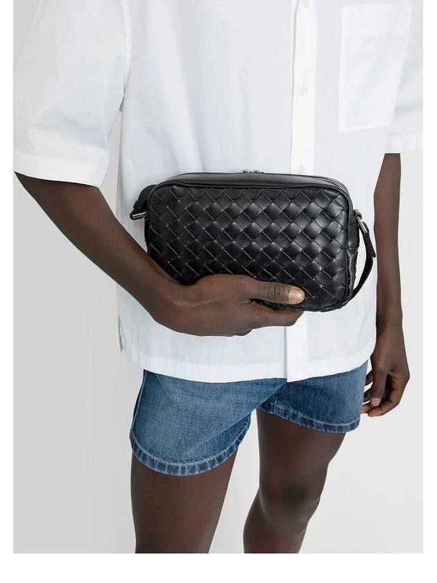 Intrecciato Small Cross Bag Black - BOTTEGA VENETA - BALAAN.