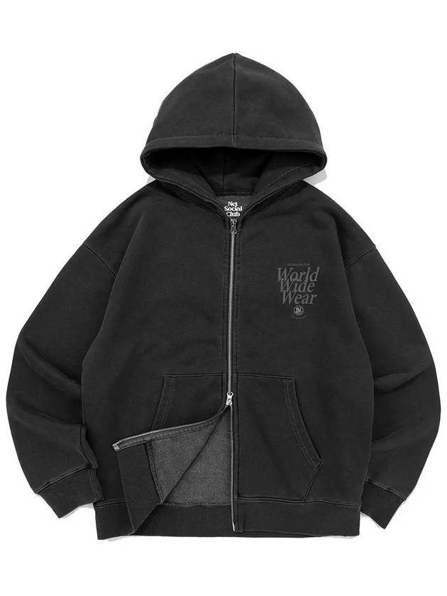 WWW PIGMENT HOOD ZIP UP BLACK - NET SOCIAL CLUB - BALAAN 3