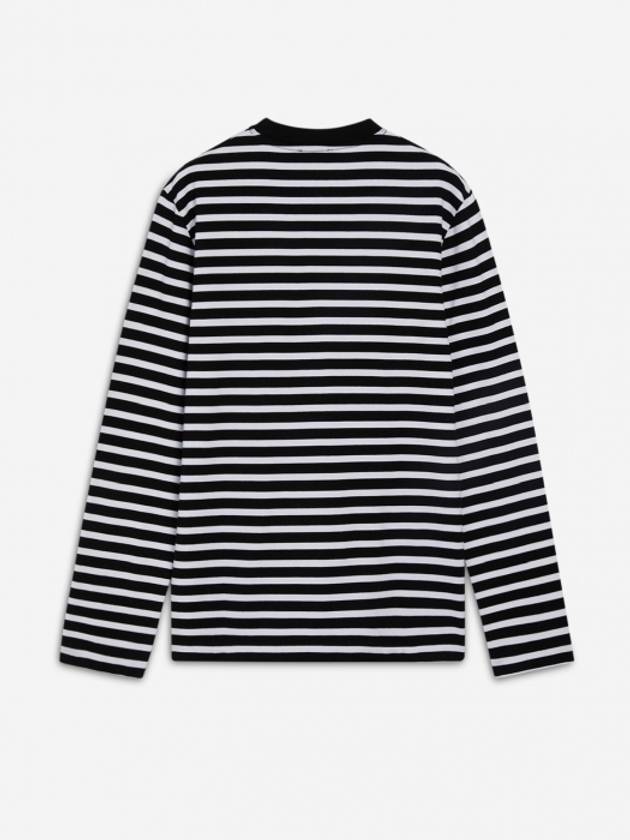 Fox Logo Stripe Long Sleeve T-Shirt White Black - MAISON KITSUNE - BALAAN 3