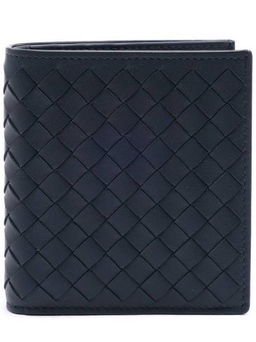 Intrecciato Small Folder Half Wallet Navy - BOTTEGA VENETA - BALAAN 1