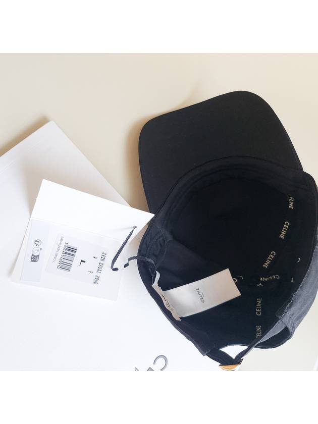 Cotton Drill Baseball Cap Black - CELINE - BALAAN 5