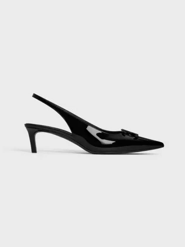 Alma Triomphe Patent Calfskin Slingback Heel Black - CELINE - BALAAN 2