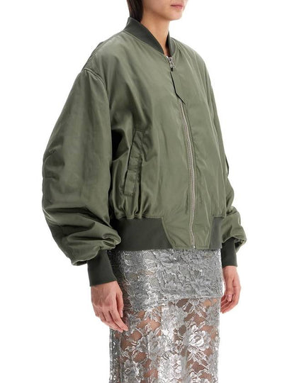 oversized bomber jacket with puff sleeves military green - THE ATTICO - BALAAN 2