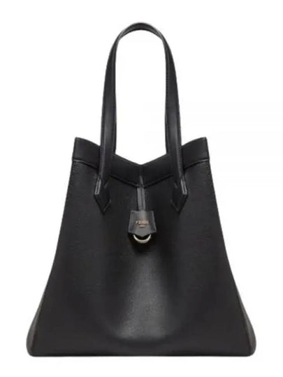 Origami Large Leather Tote Bag Black - FENDI - BALAAN 2