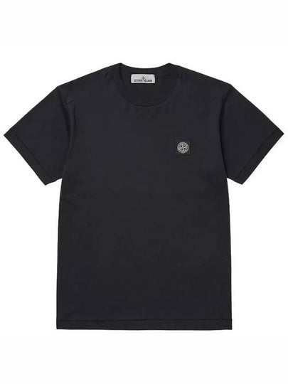 Logo Patch Short Sleeves T-Shirt Black - STONE ISLAND - BALAAN 2