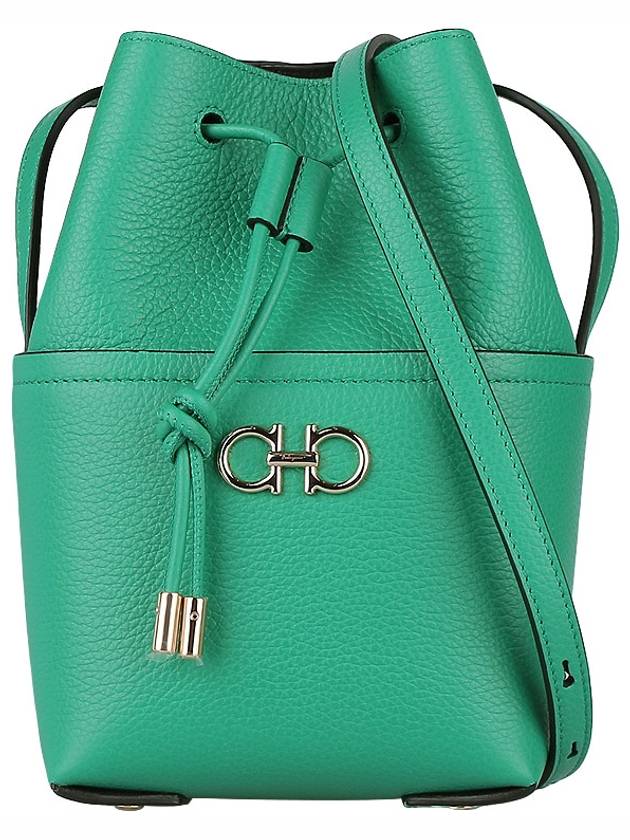 Gancini Mini Bucket Bag Green - SALVATORE FERRAGAMO - BALAAN 3