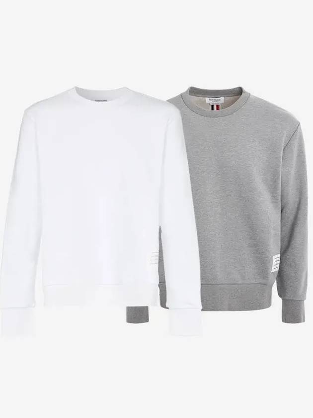 Center Back Stripe Crewneck Sweatshirt Light Grey - THOM BROWNE - BALAAN 3