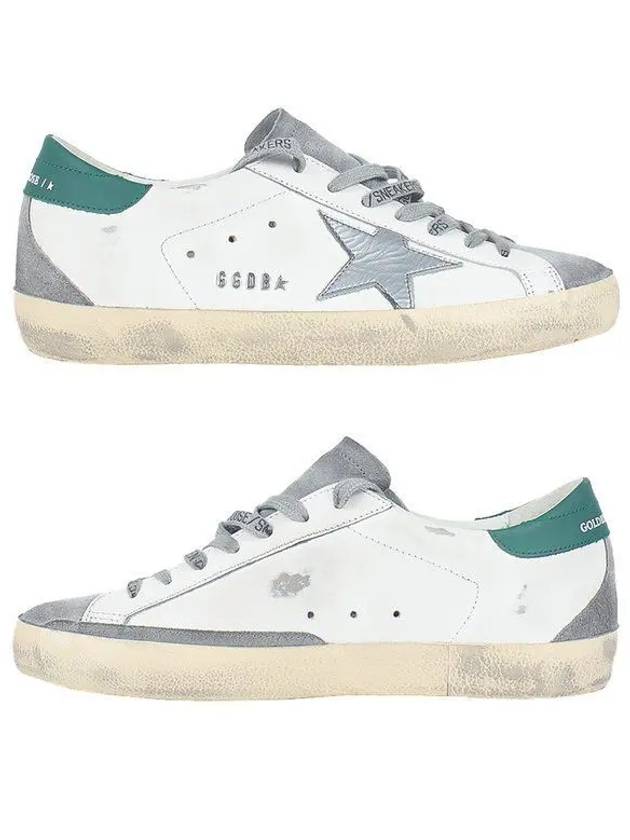 Superstar Green Heel Tab Leather Sneakers White - GOLDEN GOOSE - BALAAN 2