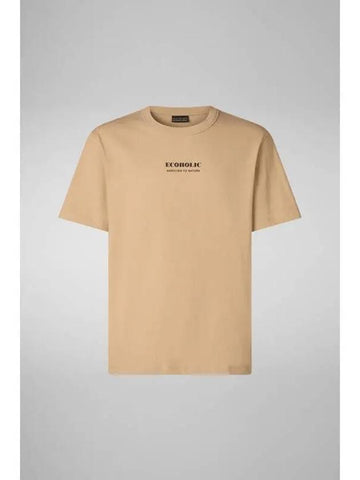 MEN UDO Crew Neck T Shirt Beige - SAVE THE DUCK - BALAAN 1