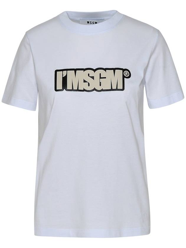 IMSGM Logo Print Short Sleeve T-Shirt White - MSGM - BALAAN 2