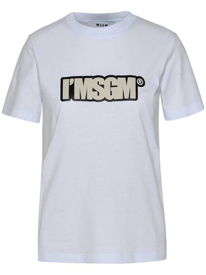 IMSGM Logo Print Short Sleeve T-Shirt White - MSGM - BALAAN 2