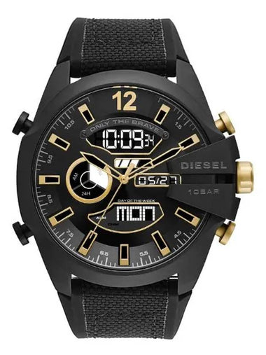 Mega Chief Analog Digital 51mm Nylon Silicone Watch Black - DIESEL - BALAAN 1