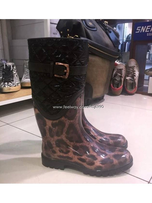 Women's Leopard Belted Rain Boots C08110 A9Z97 - DOLCE&GABBANA - BALAAN 2