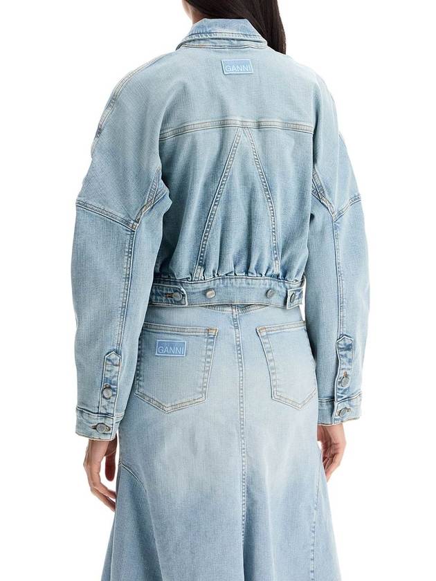 Cropped Denim Jacket Light Blue - GANNI - BALAAN 7