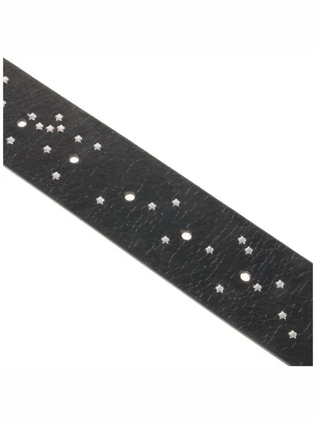 Skull Buckle Studded Leather Belt Black - ALEXANDER MCQUEEN - BALAAN.