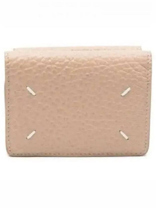 Signature Stitch Trifold Leather Half Wallet Beige - MAISON MARGIELA - BALAAN 2