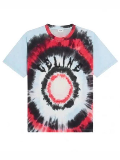 Tie Dye Cotton Jersey Short Sleeve T Shirt - CELINE - BALAAN 2