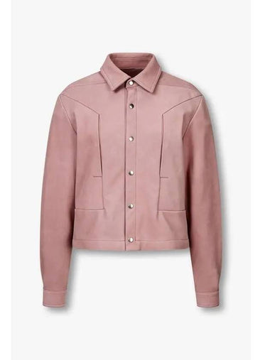 WOMEN Snap Button Nubuck Overshirt Pink - RICK OWENS - BALAAN 1