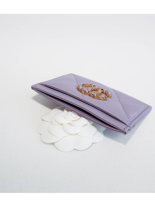 19 Gold Logo Lambskin Card Wallet Lilac - CHANEL - BALAAN 7