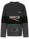 Political Logo Laundry Mix Knit Top Grey - BALENCIAGA - BALAAN 1