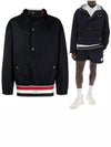 Striped Lightweight Wool Anorak Navy - THOM BROWNE - BALAAN 2