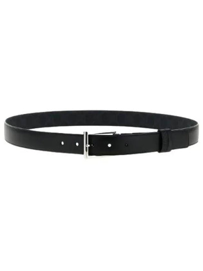 Rectangular Buckle Reversible Leather Belt Black Blue - GUCCI - BALAAN 2