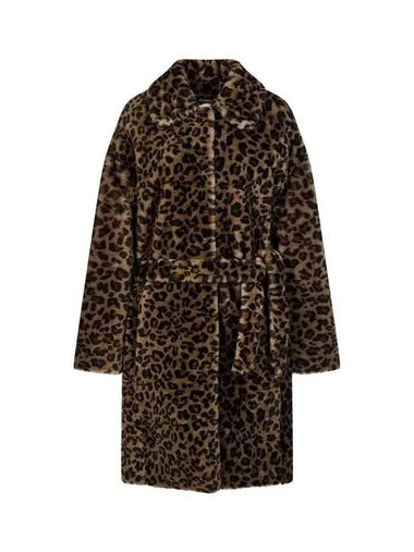 Women s Belted Leopard Sheepskin Coat Dark Brown 271184 - GIORGIO ARMANI - BALAAN 1