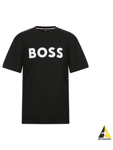 Flock logo regular fit short sleeve t shirt 50477303 001 - BOSS - BALAAN 1