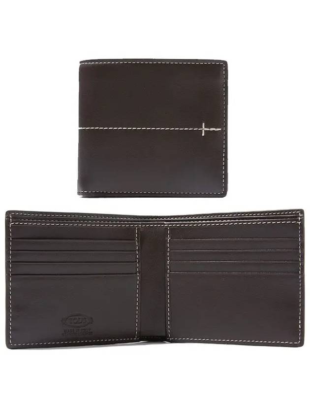 Stitched Halfwallet Brown - TOD'S - BALAAN.