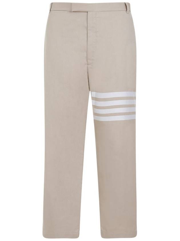 4 Bar Stripe Cotton Straight Pants Beige - THOM BROWNE - BALAAN 2