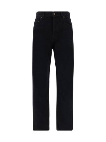 Vanessa Denim Straight Jeans Black - SAINT LAURENT - BALAAN 1