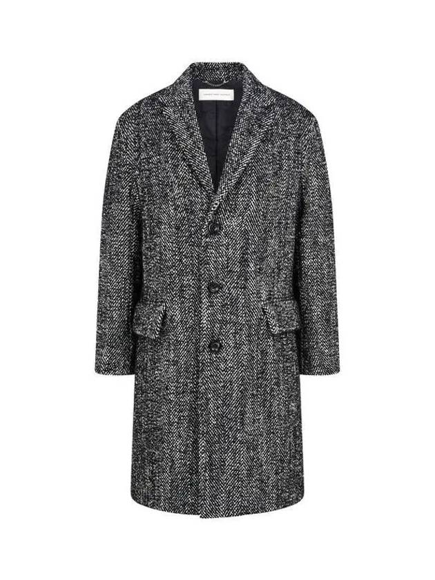 Men's Boucle Herringbone Single Coat Black 270631 - DRIES VAN NOTEN - BALAAN 1