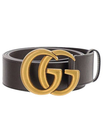 GG Mamont Buckle Leather Belt Brown - GUCCI - BALAAN 1