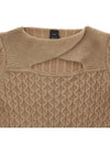 Women's Cutout Alpaca Knit Top Dark Beige - PINKO - BALAAN 4