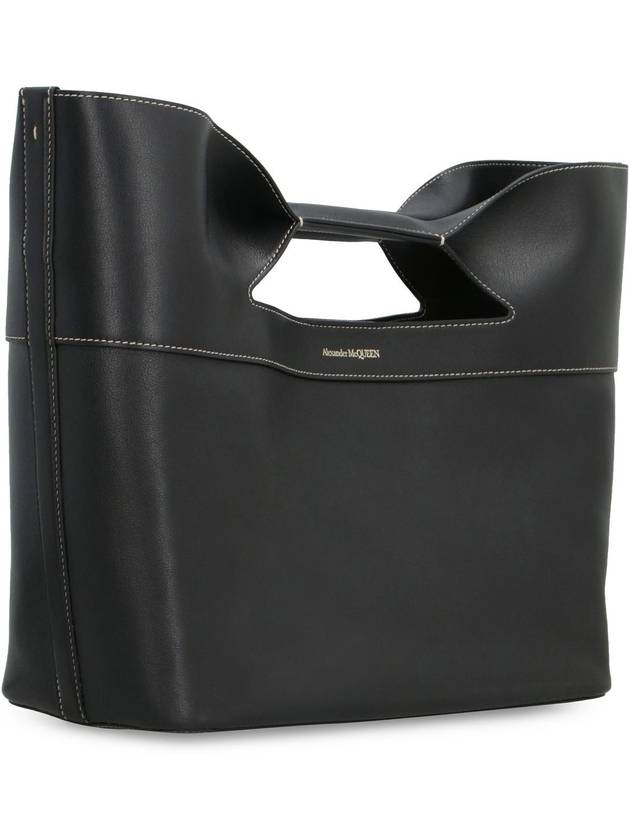 The Bow Strap Small Tote Bag Black - ALEXANDER MCQUEEN - BALAAN 4