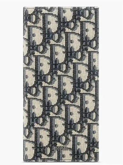 Oblique Jacquard Vertical Long Wallet Beige Black - DIOR - BALAAN 2