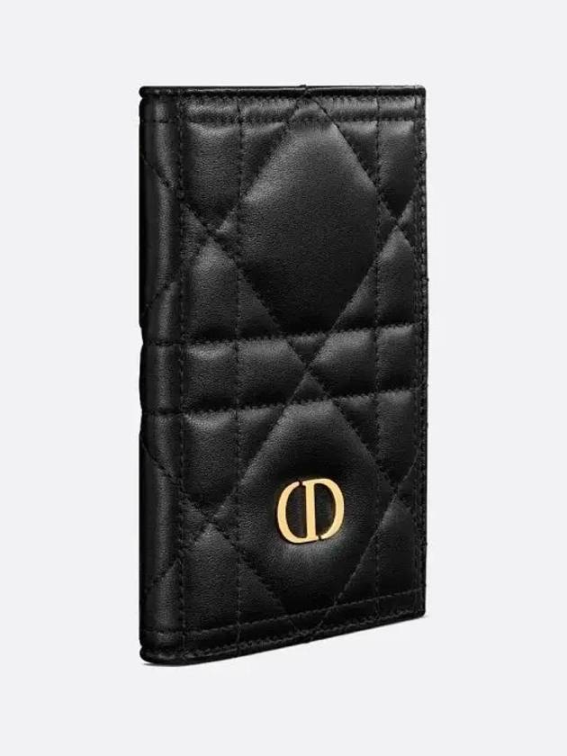 Miss Caro Macrocannage Lambskin Passport Wallet Black - DIOR - BALAAN 3