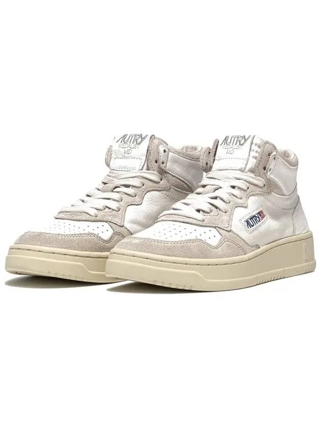 Medalist Goatskin Suede High-Top Sneakers White - AUTRY - BALAAN 3