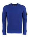 Crewneck Full Rib Wool Knit Top Blue - STONE ISLAND - BALAAN 2