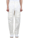 Loose Fit Cargo Cotton Canvas Straight Pants White - STONE ISLAND - BALAAN 3