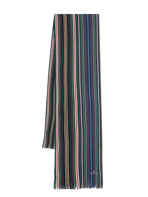 Spectrum Stripe Muffler Petrol Green - PAUL SMITH - BALAAN 1