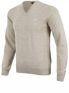 Men's Lyman V-Neck Golf Knit Top Beige Brown - J.LINDEBERG - BALAAN 3